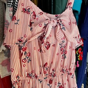 Girls Size 10 Pink Floral Jumpsuit BNWT